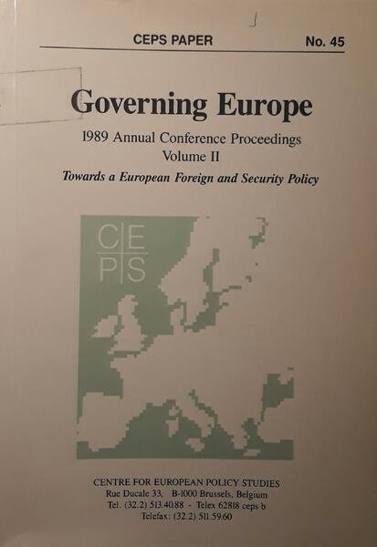 Governing Europe: Volume II, towards european foreign and security policy, … | Immagine principale