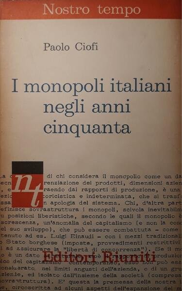 I monopoli italiani negli anni cinquanta