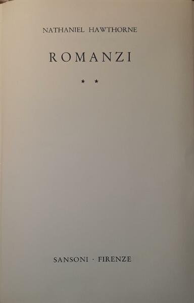 Romanzi (volume secondo)