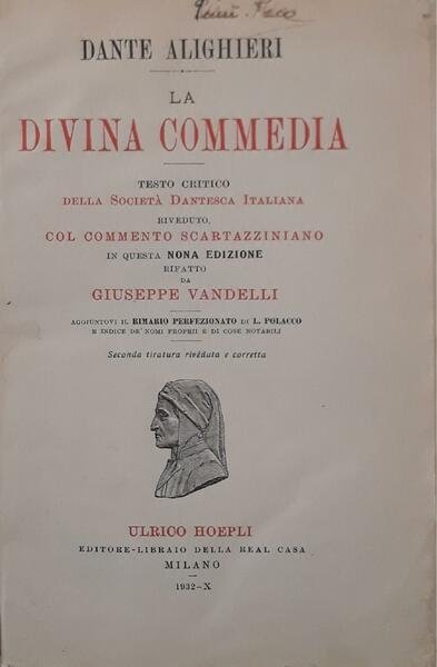 La Divina Commedia: testo critico della società dantesca italiana riveduto …