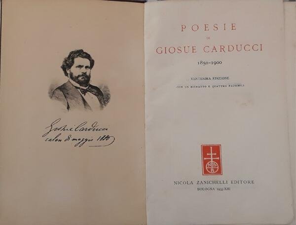 Poesie di Giosue Carducci (1850-1900) con un ritratto e quattro …