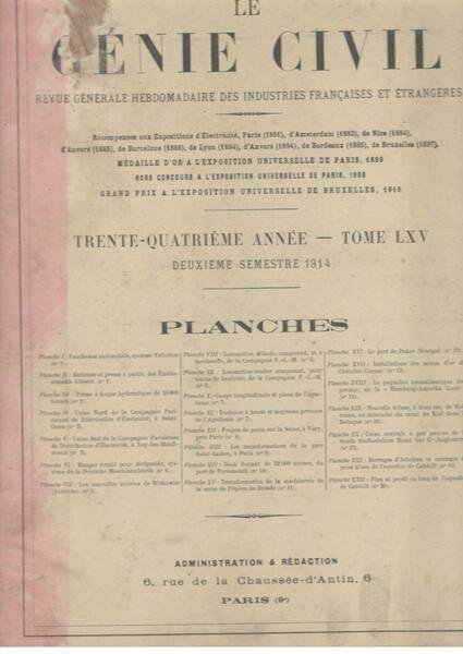 Le Génie Civil. Revue générale hebdomadaire des industries francaises et …