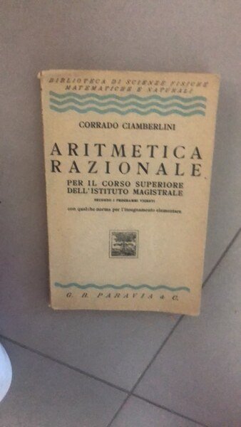 aritmetica razionale per il corso superiore dell'istituto magistrale