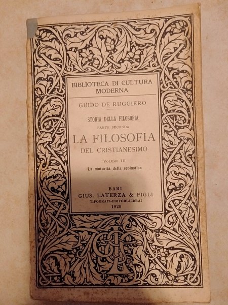 Storia della filosofia parte seconda la filosofia del Cristianesimo vl 3 