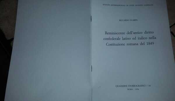 Reminiscenze dell'antico diritto confederale latino ed italico nella Costituzione romana …