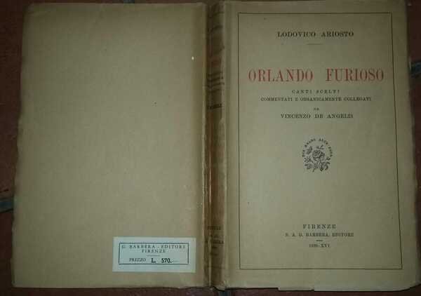 Orlando Furioso canti scelti commentati e organicamente collegati da Vincenzo De Angelis