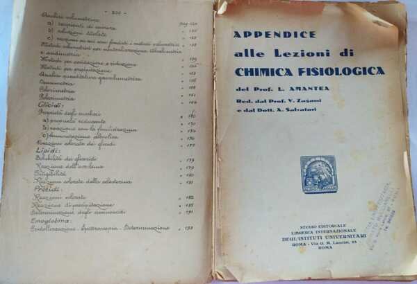 Appendice alle lezioni di chimica fisiologica