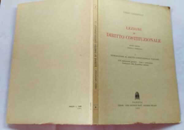 Lezioni di diritto costituzionale I intrudzione al diritto costituzionale italiane