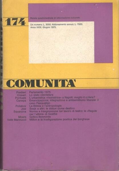 Comunità 174 Rivista di informazione culturale fondata da Adriano Olivetti, …