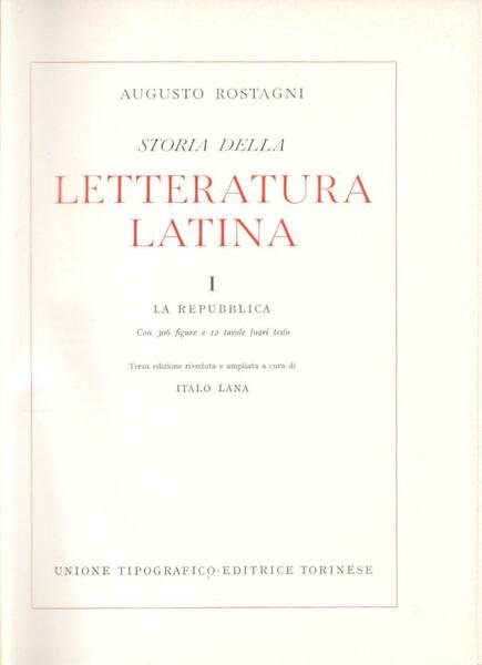 Storia della letteratura latina, volume I: la Repubblica