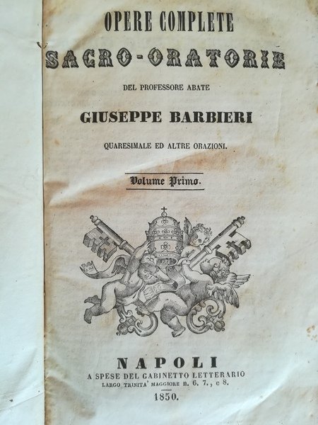Opere complete sacro - oratorie del professore abate Giuseppe Barbieri. … | Immagine principale