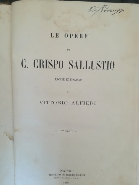 Le opere di C. Crispo Sallustio recate in italiano da … | Immagine principale