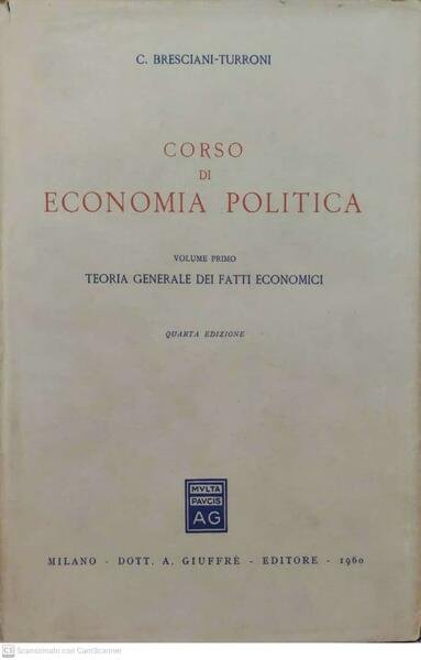 Corso di economia politica. Volume primo | Immagine principale