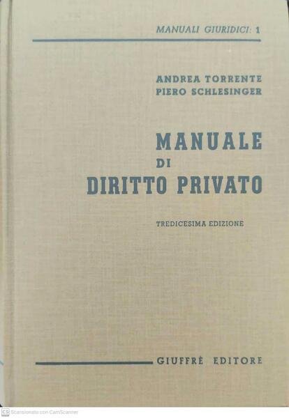 Manuale di diritto privato. Tredicesima edizione