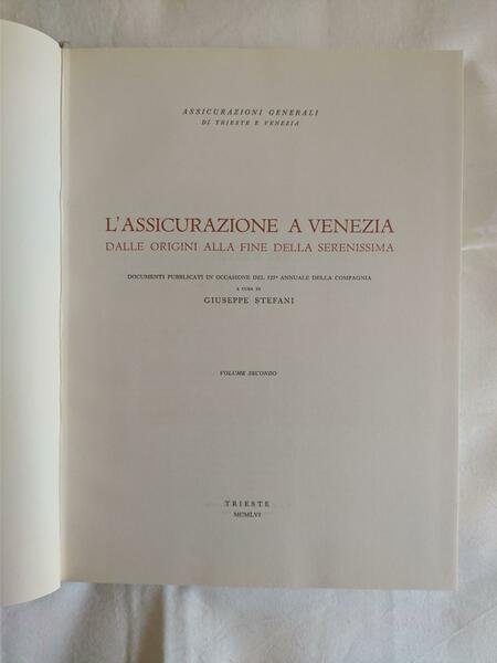 L'assicurazione a Venezia, dalle origini alla fine della Serenissima