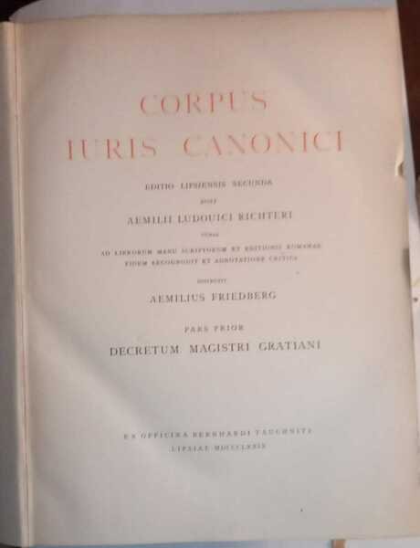 Corpus Iuris Canonici, editio lipsiensis secunda. Pars prior e pars …