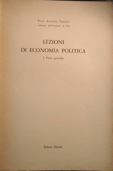 Lezioni di economia politica