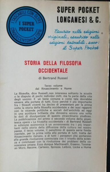 Storia della filosofia occidentale. Terzo volume. Dal Rinascimento a Hume