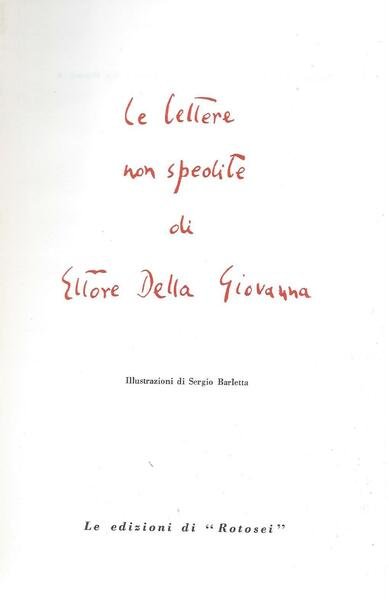 Le lettere non spedite di Ettore Della Giovanna