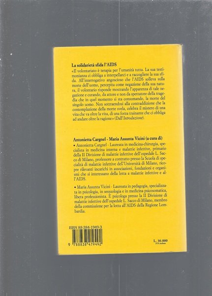 La solidarietà sfida l\'Aids. Proposte per la formazione del volontariato