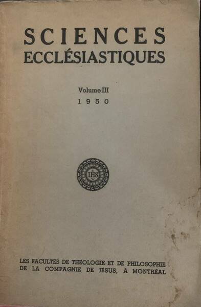Sciences ecclésiastiques. Volume III | Immagine principale