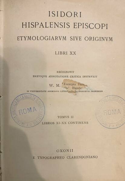 Etymologiae. Tomus II | Immagine principale