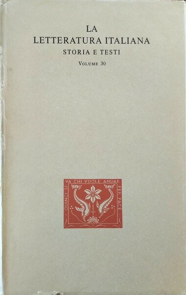 La letteratura italiana, storia e testi. Volume 30 | Immagine principale