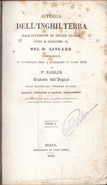 Istoria dell'Inghilterra. Volume I. | Immagine principale