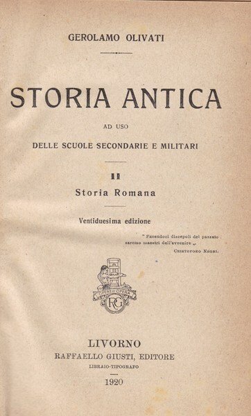Storia antica. II. Storia romana.