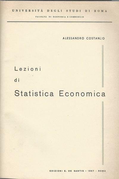LEZIONI DI STATISTICA ECONOMICA | Immagine principale