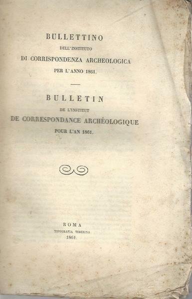 BULLETTINO DELL'INSTITUTO DI CORRISPONDENZA ARCHEOLOGICA 1861 | Immagine principale