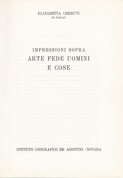 Impressioni sopra arte fede uomini e cose | Immagine principale