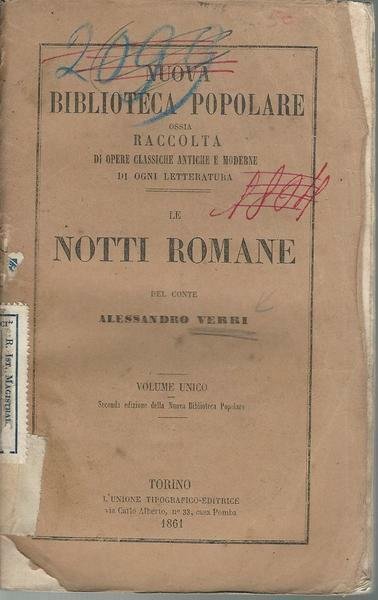 LE NOTTI ROMANE DEL CONTE ALESSANDRO VERBI