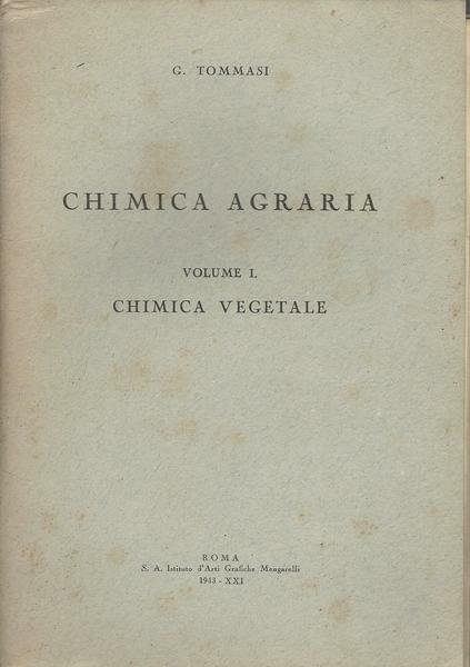 CHIMICA AGRARIA. VOLUME 1. CHIMICA VEGETALE