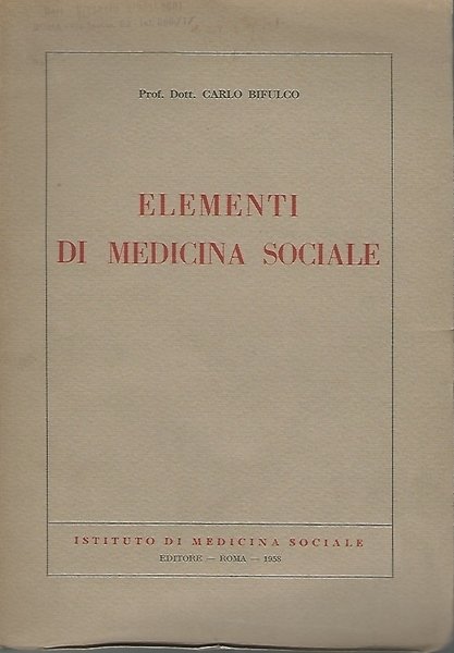 ELEMENTI DI MEDICINA SOCIALE | Immagine principale