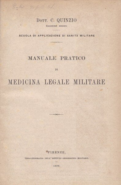 Manuale pratico di medicina legale militare