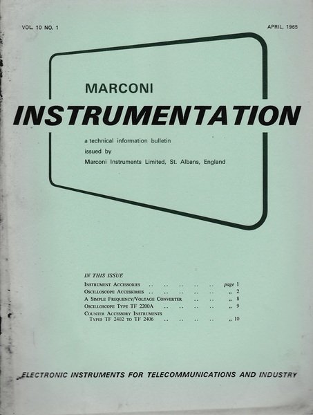 Marconi instruments. A technical information bulletin. Vol.10 - N. 1 …