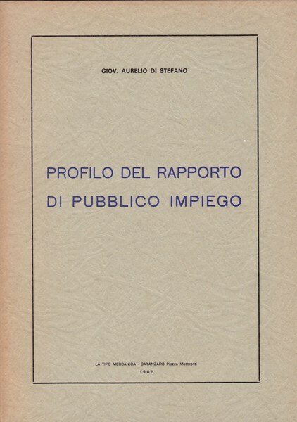 Profilo del rapporto di pubblico impiego