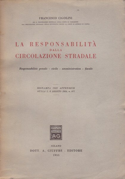 La responsabilità dalla circolazione stradale (Legge 877, 6 agosto 1954). | Immagine principale