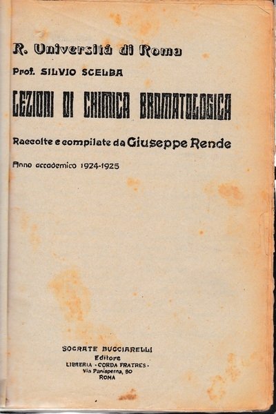 Lezioni di chimica bromatologica