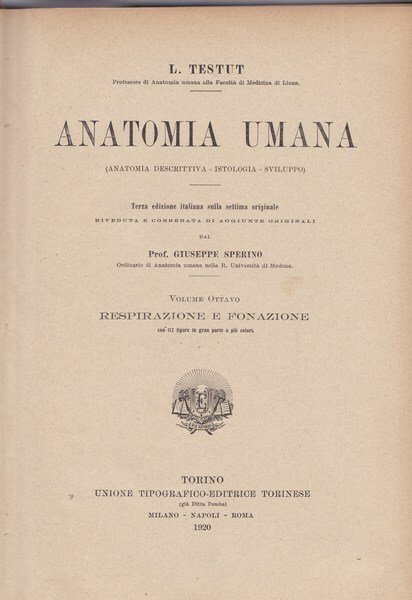 Anatomia umana. VIII. Respirazione e fonazione.