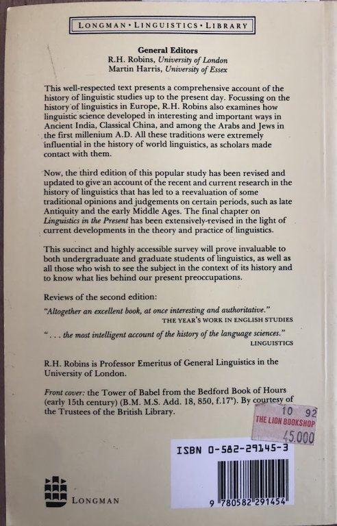 A Short History of Linguistics