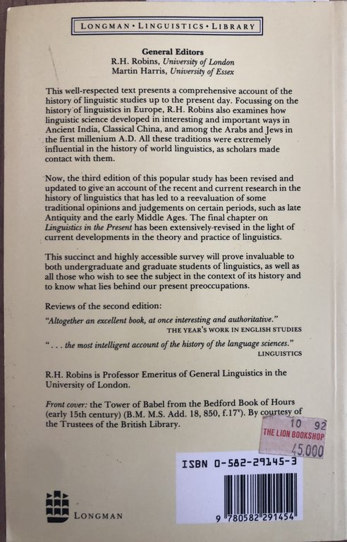 A Short History of Linguistics