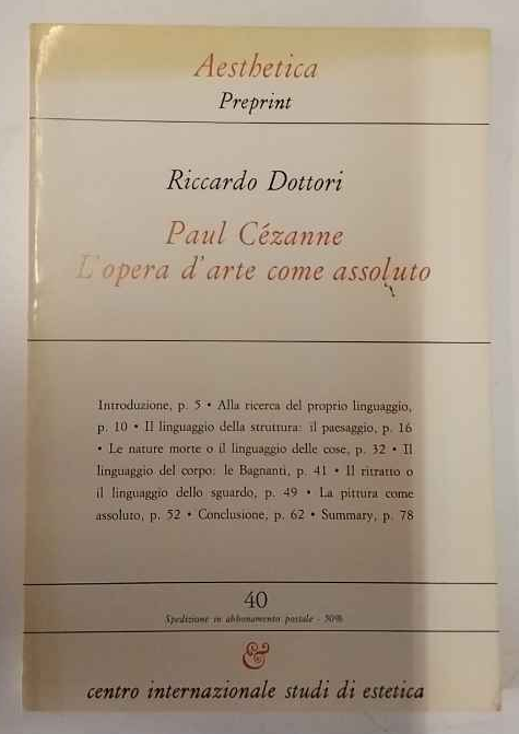 Aesthetica preprint. Paul Cézanne: l'opera d'arte come assoluto. | Immagine principale