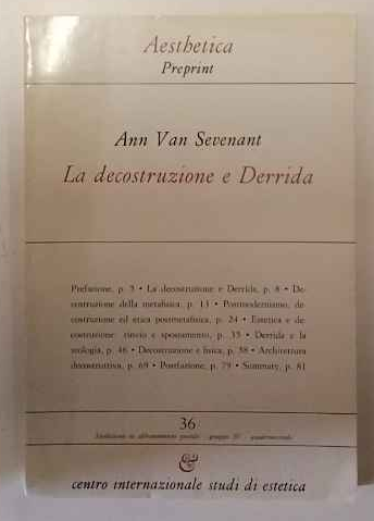 Aesthica preprint n.36. La decostruzione e Derrida. | Immagine principale