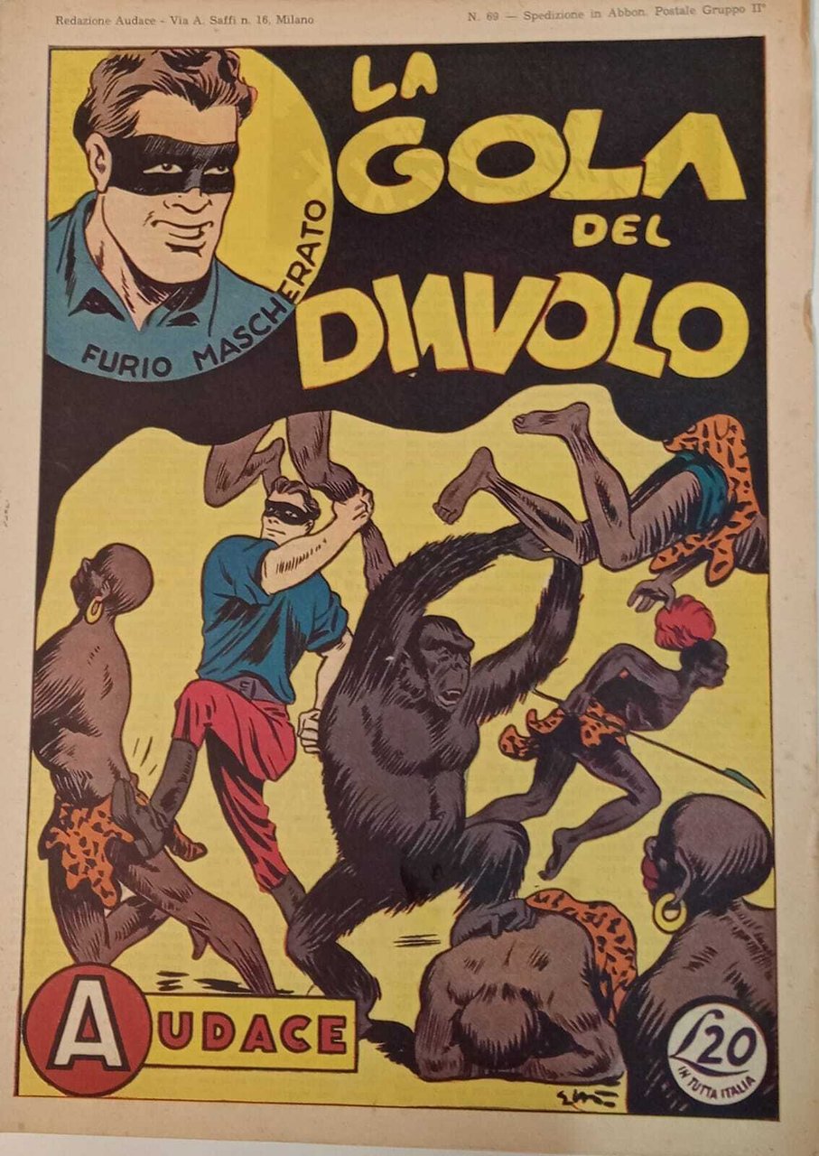Albo Audace - Furio mascherato, originale n. 69. La gola …
