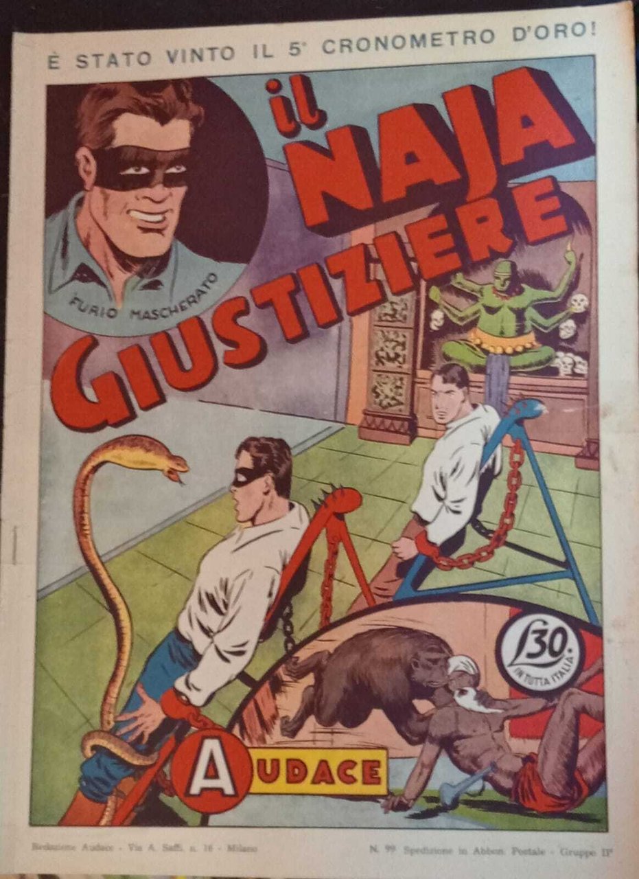 Albo Audace - Furio mascherato, originale n. 99. Il naja …
