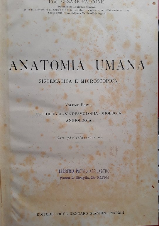Anatomia umana sistematica e microscopica. Volume 1