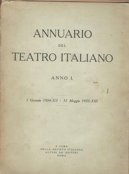 ANNUARIO DEL TEATRO ITALIANO ANNO I | Immagine Gallery 2