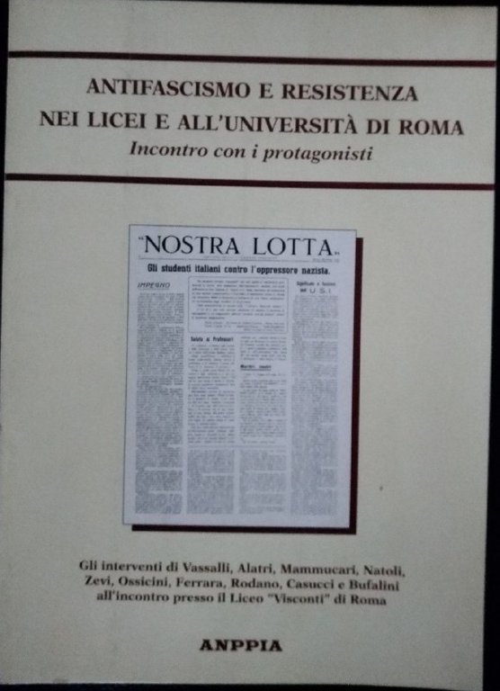 Antifascismo e resistenza nei licei e all'università di Roma